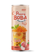 popping boba bubble fruit PEACH TEA  250ML cans