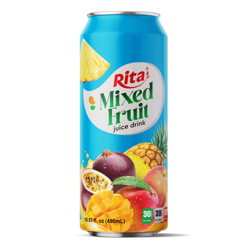 real best fruit to mixed fruit  juice drink 490ml cans 