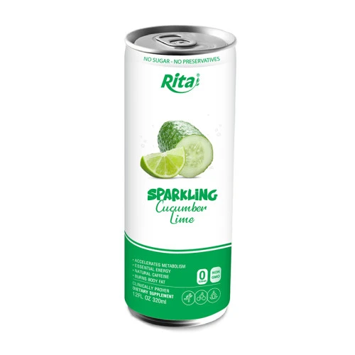 real tropical  cucumber lime sparkling drink