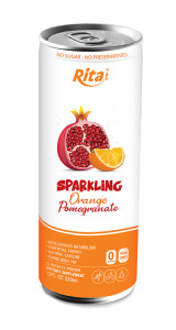 real tropical orange pomegranate sparkling drink