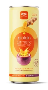 RITA Protein Turmeric Passion Fruit Drink 250ml Slim Can RITA Protein Turmeric Passion Fruit Drink 250ml Slim Can