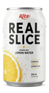 Sparkling Lemon Water with Real Fruit Slices 325ml Can