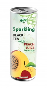 sparkling drinkblackteawithpeachjuice