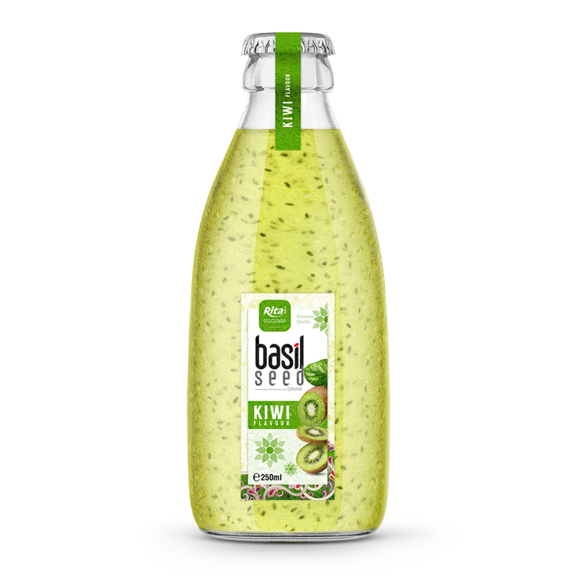 NFC kiwi Basil seed drink 250ml glass bottle RITA Beverage