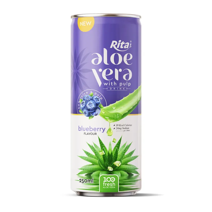 Rita Aloe Vera with Pulp Blueberry Flavor 250ml Can – The Harmony of Nature and Berries