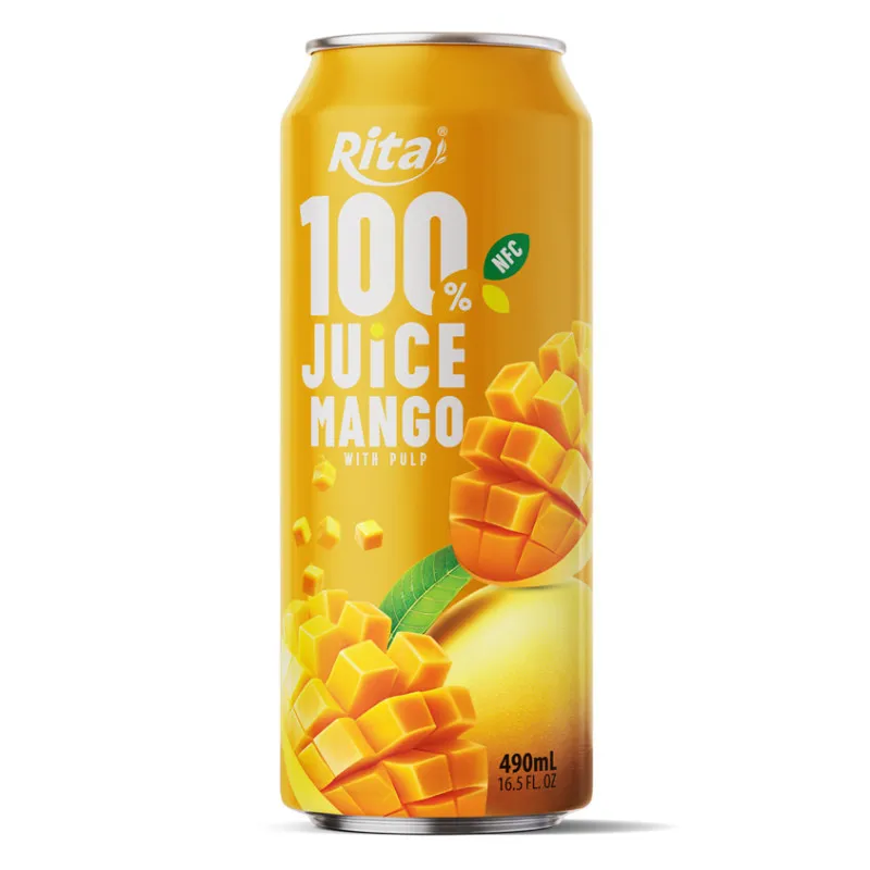 Rita 100% Juice Mango with Pulp 490ml Can Intense Tropical Nectar