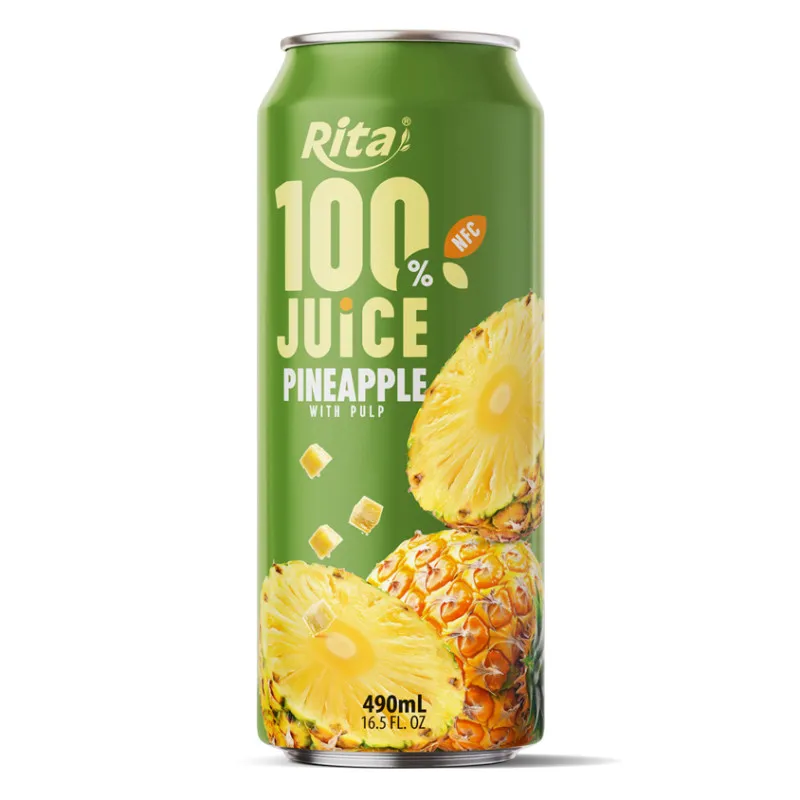 Rita 100% Juice Pineapple with Pulp 490ml Can Natural Tropical Drink