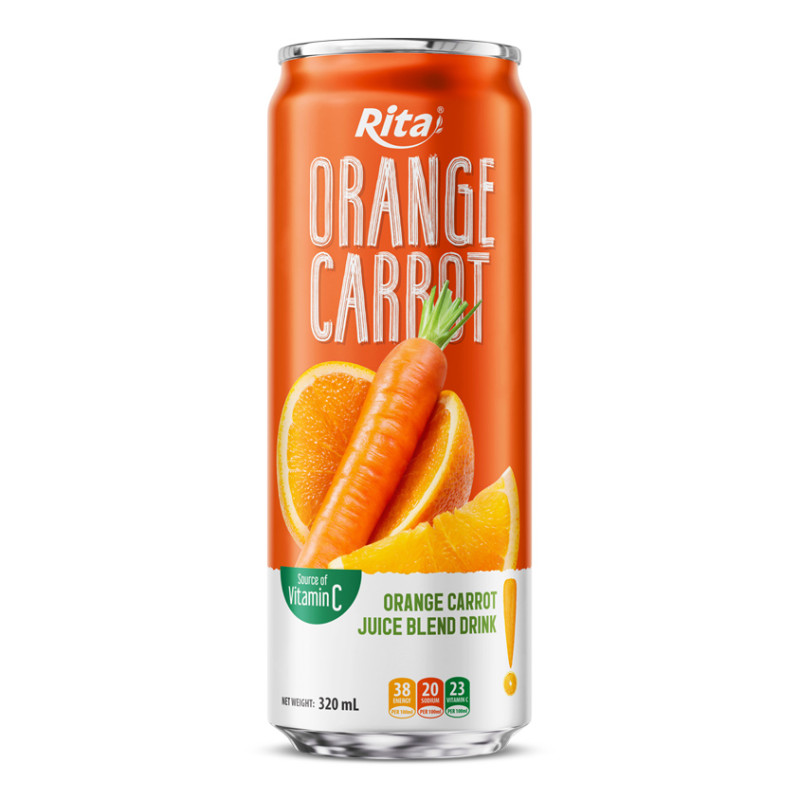 Rita Premium Orange Carrot Blend Natural Glow 320ml Sleek Can
