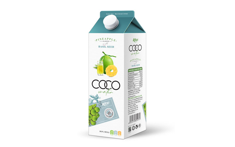 Coconut water basil seed with pineapple flavour 1L RITA Beverage